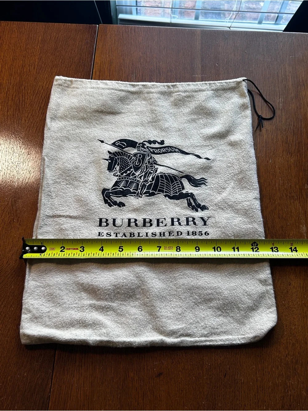 Burberry Cream Tote Dust Cover with Black Equestrian Logo